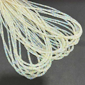 1 Long Strand Ethiopian Welo Opal Smooth Rondelles - Ethiopian Roundelles Beads 3mm-16 Inches BR03175 - Tucson Beads