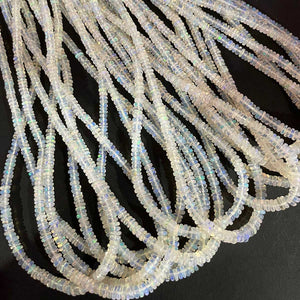 1 Long Strand Ethiopian Welo Opal Smooth Rondelles - Ethiopian Roundelles Beads 3mm-5mm 16 Inches BR03186 - Tucson Beads