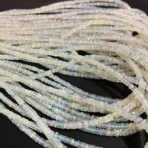 1 Long Strand Ethiopian Welo Opal Smooth Rondelles - Ethiopian Roundelles Beads 3mm-4mm 16 Inches BR03188 - Tucson Beads