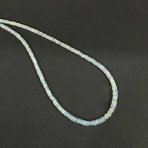 1 Long Strand Ethiopian Welo Opal Smooth Rondelles - Ethiopian Roundelles Beads 3mm-4mm 16 Inches BR03188 - Tucson Beads