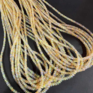 1 Long Strand Ethiopian Welo Opal Smooth Rondelles - Ethiopian Roundelles Beads 3mm-5mm 16 Inches BR03178 - Tucson Beads