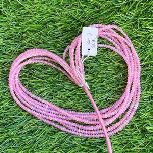1 Long Strand Beautiful Pink Ethiopian Welo Opal Smooth Rondelles -Pink Ethiopian Roundelles Beads 3mm-5mm 16 Inches BR03199 - Tucson Beads