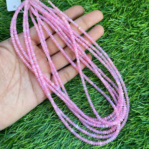1 Long Strand Beautiful Pink Ethiopian Welo Opal Smooth Rondelles -Pink Ethiopian Roundelles Beads 3mm-5mm 16 Inches BR03199 - Tucson Beads