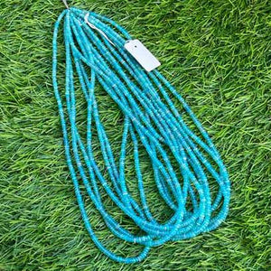 1 Long Strand Beautiful Light Blue Ethiopian Welo Opal Smooth Rondelles - Light Blue Ethiopian Roundelles Beads 3mm-5mm 16 Inches BR03191 - Tucson Beads