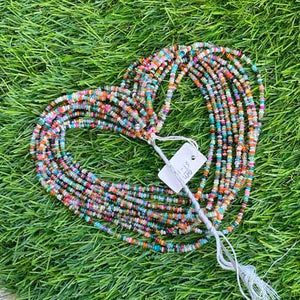 1 Long Strand Beautiful Multi Ethiopian Welo Opal Smooth Rondelles Multi Ethiopian Roundelles Beads 3mm 16 Inches BR03195 - Tucson Beads