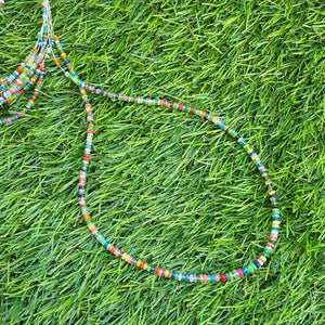 1 Long Strand Beautiful Multi Ethiopian Welo Opal Smooth Rondelles Multi Ethiopian Roundelles Beads 3mm-6mm 16 Inches BR03194 - Tucson Beads