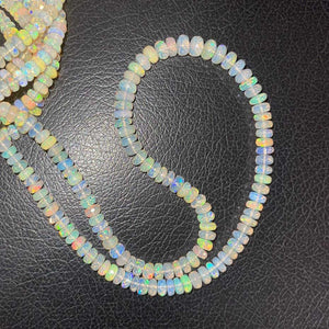 1 Long Strand Ethiopian Welo Opal Faceted Rondelles - Ethiopian Roundelles Beads 6mm-9mm 16 Inches BR03176 - Tucson Beads