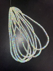 1 Long Strand Ethiopian Welo Opal Faceted Rondelles - Ethiopian Roundelles Beads 4mm-7mm 16 Inches BR03189 - Tucson Beads