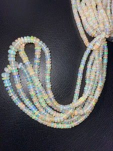 1 Long Strand Ethiopian Welo Opal Smooth Rondelles - Ethiopian Roundelles Beads 5mm-9mm 16 Inches BR03185 - Tucson Beads