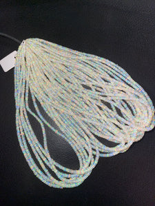 1 Long Strand Ethiopian Welo Opal Smooth Rondelles - Ethiopian Roundelles Beads 3mm-16 Inches BR03175 - Tucson Beads