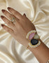 Multi Stone With Pearl 24k Gold Plated Adjustable Bracelet BB003