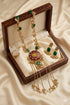 Kashmiri Meenakari Necklace Set: Red Enamel, Gold Tassels, Ethnic Statement Jewelry