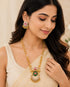Kashmiri Meenakari Necklace Set: Pearl Enamel Gold Tassel Indian Jewelry (16-18 inches)