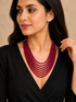 Natural Ruby Necklace - 7 strand faceted Rondelle Beads | 21 inch | Premium Gemstone Jewelry