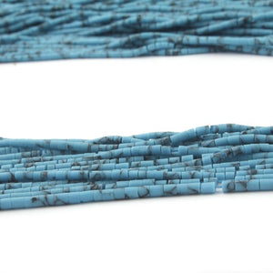 10 Strands Blue Turquoise Heishi Hand Cut Beads--turquoise beads 1.1 x 1.8 mm to 1.9 x 1.7mm 12 inch long RB069 - Tucson Beads