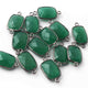 6 Pcs  Green Onyx Faceted Oxidized Sterling Silver Rectangle Shape Connecter Double Bali  21mmx11mm- SS1014 - Tucson Beads