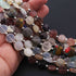 1 Strand Mix Stone Faceted Coin Briolettes -Mix Stone Coin Shape Briolettes - 12mm-10mm -8 inch BR0164