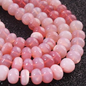 1  Long Strand Amazing Pink Opal Smooth Rondelle Shape Beads- Pink Opal gemstone Beads- 9mm--16 Inches BR02779 - Tucson Beads