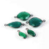 5 Pcs Green Onyx Oxidized Sterling Silver Faceted Assorted Connector/Pendant -21mmx14mm-16mmx7mm SS624