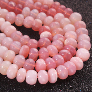 1  Long Strand Amazing Pink Opal Smooth Rondelle Shape Beads- Pink Opal gemstone Beads- 9mm--16 Inches BR02779 - Tucson Beads