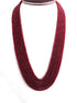 7 Strands Of Dyed Corundum  Ruby Necklace - Faceted Rondelle Beads - Stunning Elegant Necklace - 3mm-4mm-21 inch BR2642