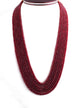 7 Strands Of Dyed Corundum  Ruby Necklace - Faceted Rondelle Beads - Stunning Elegant Necklace - 3mm-4mm-21 inch BR2642 - Tucson Beads