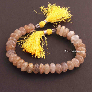 1 Strand Golden Rutile Faceted Roundles - Rondelles Beads 10-13mm 8 Inches BR422 - Tucson Beads