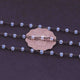 5 Feet Ice Quartz Rondelles Rosary Style Oxidized Silver plated Beaded Chain- 3mm- Black wire Chain SC356 - Tucson Beads