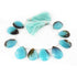 1 Long Strand Shaded Blue Chalcedony Faceted Briolettes - Pear Shape , Jewelry Making Supplies -  27mmx20mm  7 Inches BR3106