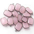 8 Pcs Rose Quartz Faceted Oxidized Sterling Silver Rectangle Shape Pendant  Single Bali  18mmx11mm- SS1011