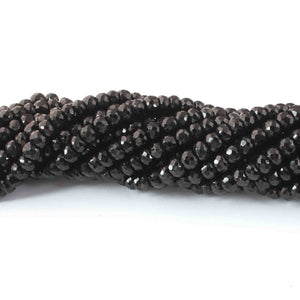1 Strand Black Onxy Faceted  Rondelles- Rondelles Beads -7mm -13 Inches BR0626 - Tucson Beads