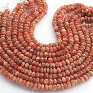 1 Strand Sun Stone Faceted Rondelles - Roundel Beads 6mm-12mm 13 Inches BR419 - Tucson Beads