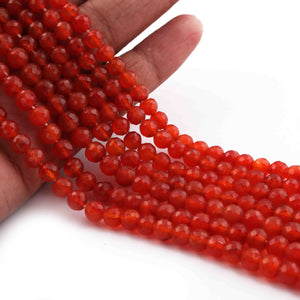 1  Strand Carnelian  Roundelles Balls beads  - Gemstone Balls beads - 5mm-6mm 10 Inches BR0716 - Tucson Beads