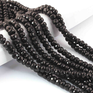 1 Strand Black Onxy Faceted  Rondelles- Rondelles Beads -7mm -13 Inches BR0626 - Tucson Beads