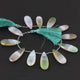 1 Long Strand Shaded Chrysoprase Chalcedony Faceted Briolettes - Pear Shape , Jewelry Making Supplies -  36mmx13mm 8 Inches BR2760 - Tucson Beads