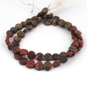 1 Strand Unakite  Faceted Briolettes -Coin Shape  Briolettes - 8mmx8mm -8.5 Inches BR3718 - Tucson Beads