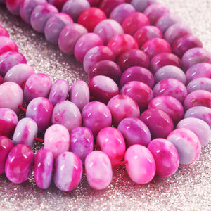 1  Long Strand Amazing Shaded Pink Opal Smooth Rondelle Shape Beads- Shaded Pink Opal gemstone Beads- 10mm-16 Inches BR02782 - Tucson Beads