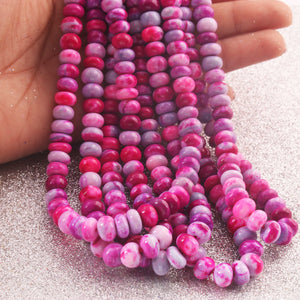 1  Long Strand Amazing Shaded Pink Opal Smooth Rondelle Shape Beads- Shaded Pink Opal gemstone Beads- 10mm-16 Inches BR02782 - Tucson Beads