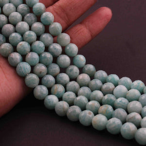 1 Strand  Amazonite Best Quality Faceted Round Balls - Faceted Balls Beads - 8mm 10.5 Inches BR0714 - Tucson Beads