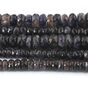 1 Strand Iolite Faceted  Rondelles- Rondelles Beads -5mm-12mm - 10.5 Inches BR0621 - Tucson Beads