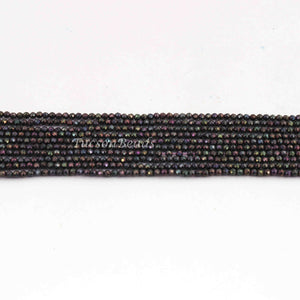 5 Strands Black Spinel Pink Coated Faceted Balls Beads 2mm 13 inch strand RB200 - Tucson Beads