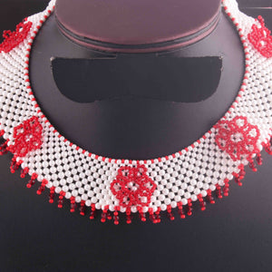 Pearl Hydro With Garnet Beaded Necklace AAA Quality Gemstone Necklace Pearl Mat Necklace -3mm-4mm- 10 Inches - SPB0126 - Tucson Beads