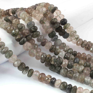 1 Strand Black Rutile Faceted  Rondelles- Rondelles Beads -8mm - 14 Inches BR0595 - Tucson Beads