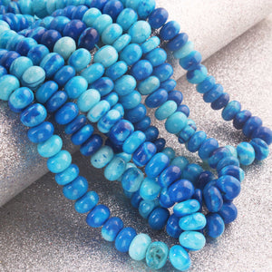 1  Long Strand Amazing Shaded  Sky Blue Opal Smooth Rondelle Shape Beads- Shaded Sky Blue  Opal gemstone Beads-- 10mm-16 Inches BR02785 - Tucson Beads