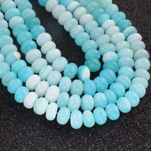 1  Long Strand Amazing Shaded Peru Opal Smooth Rondelle Shape Beads - Shaded Peru Opal Gemstone Beads- 9mm-10mm-16 Inches BR02792 - Tucson Beads
