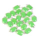 10 Pcs Green Chalcedony Faceted Rectangle 925 Sterling Silver Pendant/Connector - Green Chalcedony  Pendant/Connector  21mmx11mm-18mmx11mm SS621 - Tucson Beads
