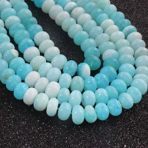 1  Long Strand Amazing Shaded Peru Opal Smooth Rondelle Shape Beads - Shaded Peru Opal Gemstone Beads- 9mm-10mm-16 Inches BR02792 - Tucson Beads