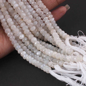1 Strand White Rainbow Faceted  Rondelles- Rondelles Beads -7mm - 14 Inches BR0622 - Tucson Beads