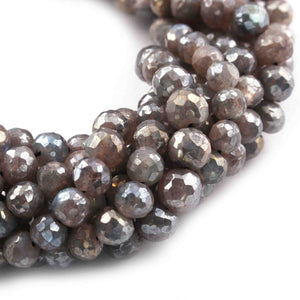 1 Strand Labradorite Silver Coated Best Quality Faceted Round Balls - Faceted Balls Beads -5mm  10 Inches BR0721 - Tucson Beads