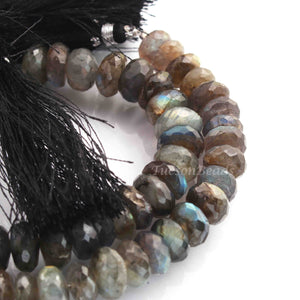 1 Strand Labradorite Faceted Rondelles - Labradorite Roundelle Beads 8mm-12mm 8 Inches BR442 - Tucson Beads